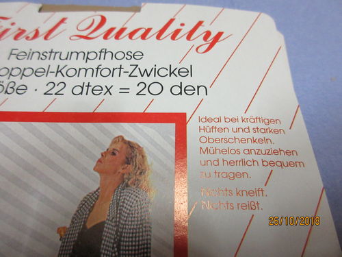 Wowerat Strumpfhose  First Quality 20 DEN  schwarz 46/48