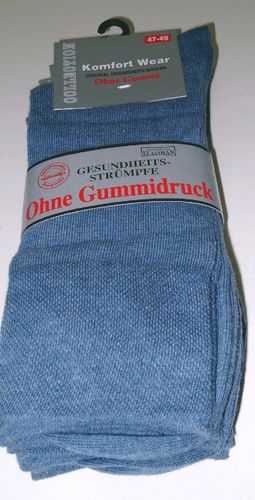 3 Paar Gesundheitssocken ohne Gummidruck 47-49 jeans