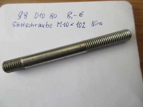 Stiftschraube M10 x 102 mm  Niro HCE 99222502