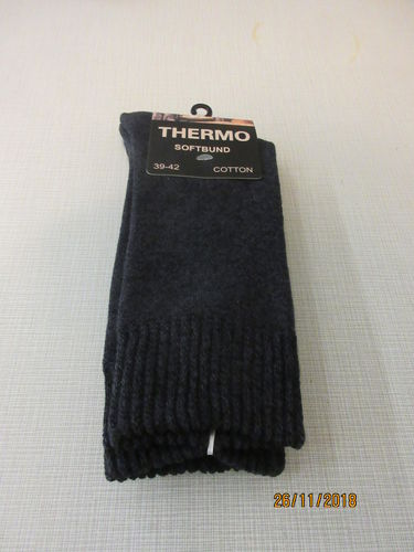 2 Paar Thermo-Socken 85% Baumwolle 35-38 meliert